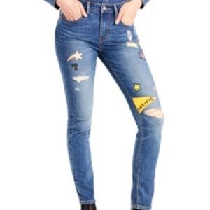 Levi’s Montana Sky Riders Patchwork Dostressed Jeans Women’s Size 31 12 Large